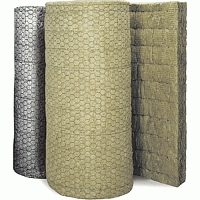 Rockwool Вайред Мат 50 (WIRED MAT 50) — прошивной мат с сеткой из гальванизированной проволоки, 50–100 мм