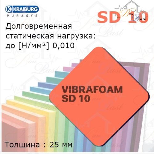Вибрафом (Vibrafoam) SD 10 | красный | (2м х 0,5м ) 1м2