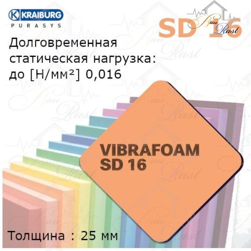 Вибрафом (Vibrafoam) SD 16 | розовый | (2м х 0,5м) 1м2