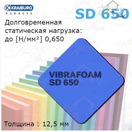 Вибрафом (Vibrafoam) SD 650 | темно-синий | (2м х 0,5м x 12,5мм) 1м2